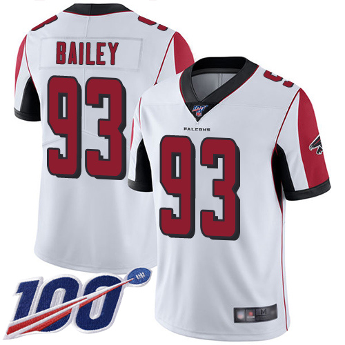 Atlanta Falcons Limited White Men Allen Bailey Road Jersey NFL Football #93 100th Season Vapor Untouchable